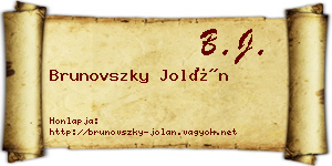 Brunovszky Jolán névjegykártya