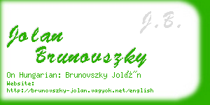 jolan brunovszky business card